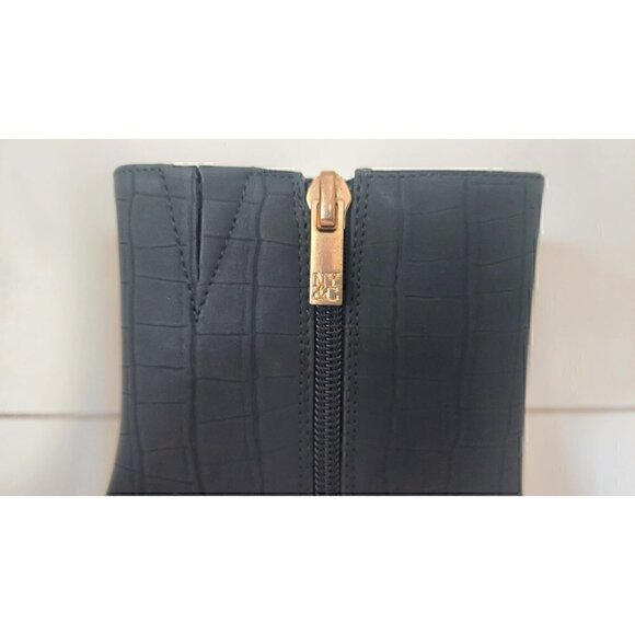 New York & Company Black Ankle Boots with Gold Accents - Picture 3 of 9